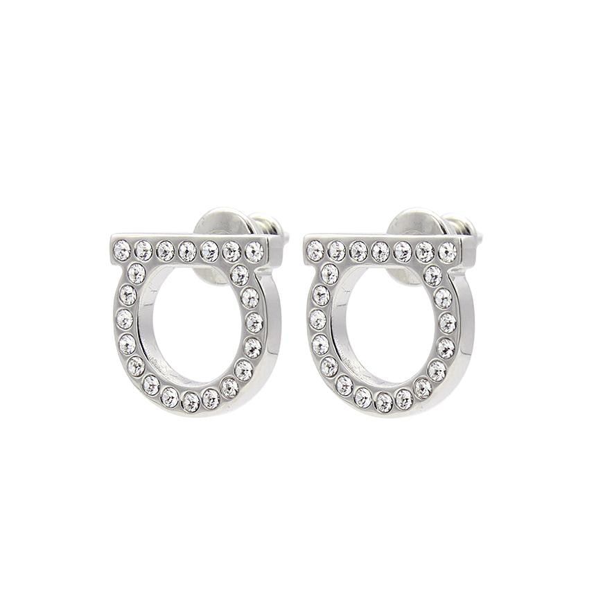 Ferragamo Gancini Crystal Large Women's Earrings 76 0122 002 0696574