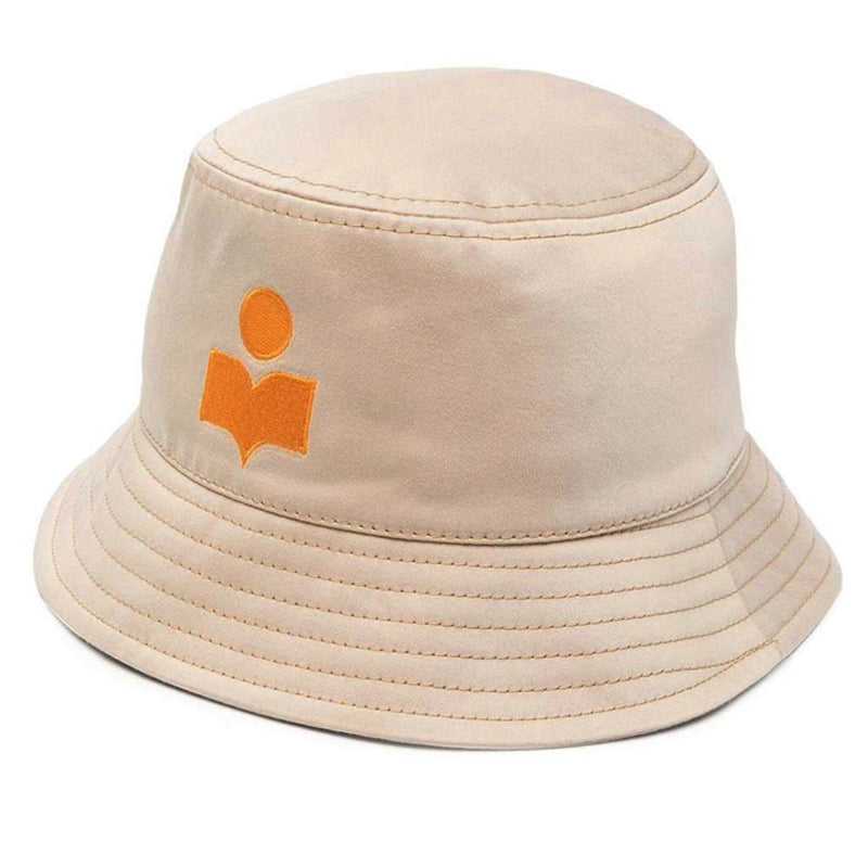 Isabel Marant HALEY Logo Embroidered Bucket Hat Beige
