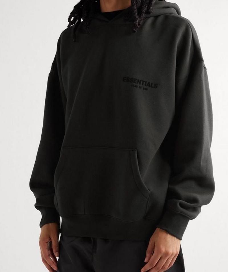 Fear of God Essentials The Core Collection Stretch Limo Black Hoodie