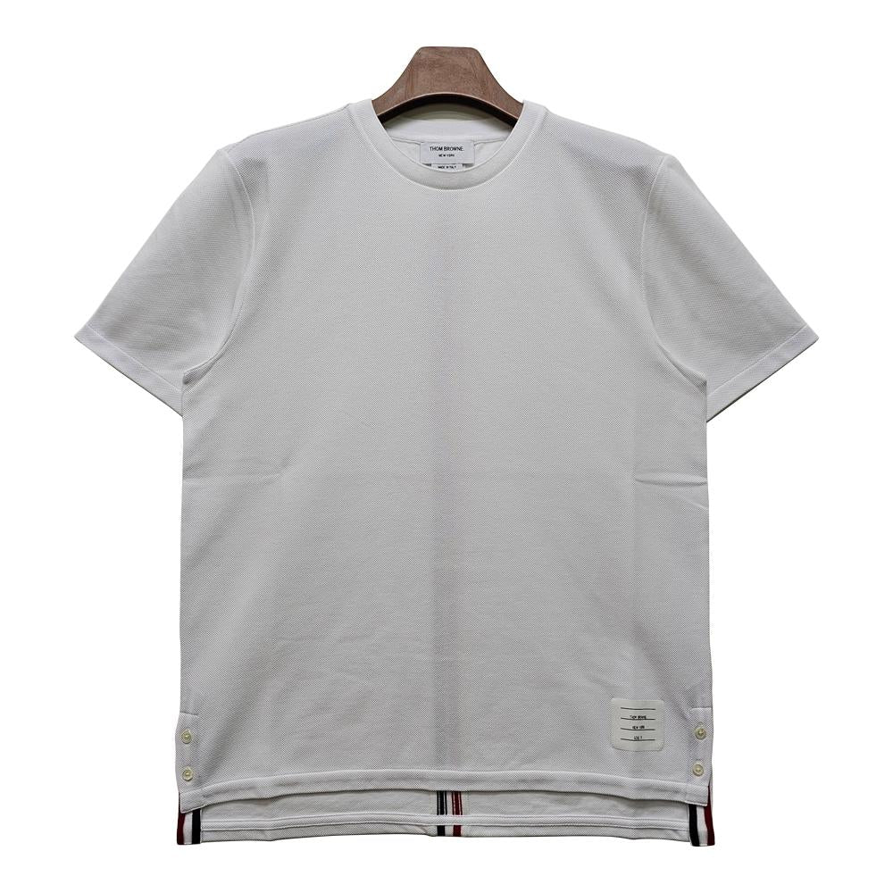 THOM BROWNE White RWB Stripe Back Short Sleeve T-Shirt