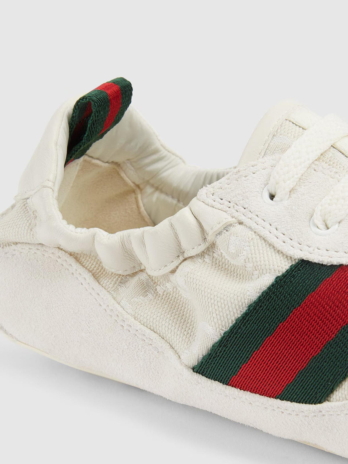 GUCCI White Leather Low-Top Sneakers