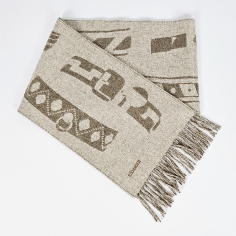 HERMES Beige Cashmere Colliers de Chiens Scarf