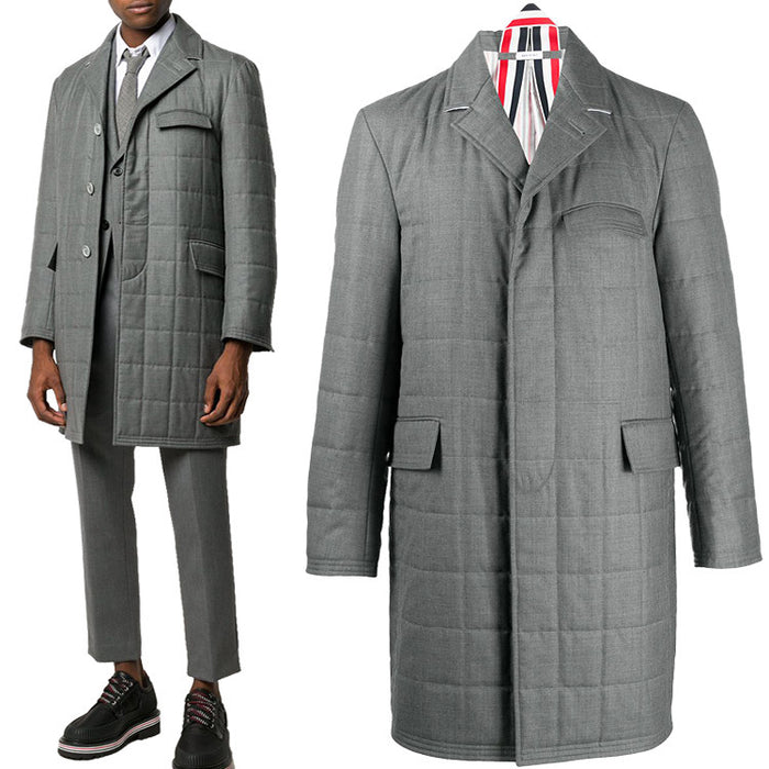 THOM BROWNE Men's Down-Filled Chesterfield Coat MOD053X 00626 035