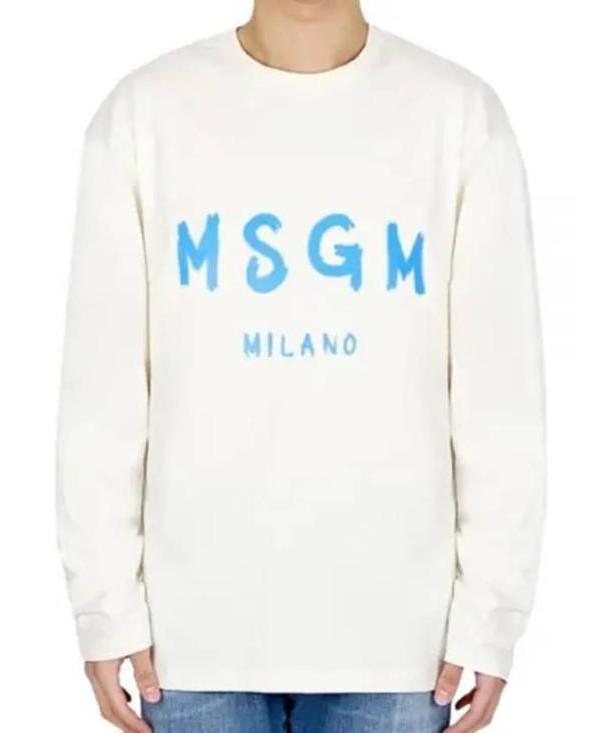 MSGM Brushed Logo Long Sleeve T-Shirt 3640MM511 247002 02