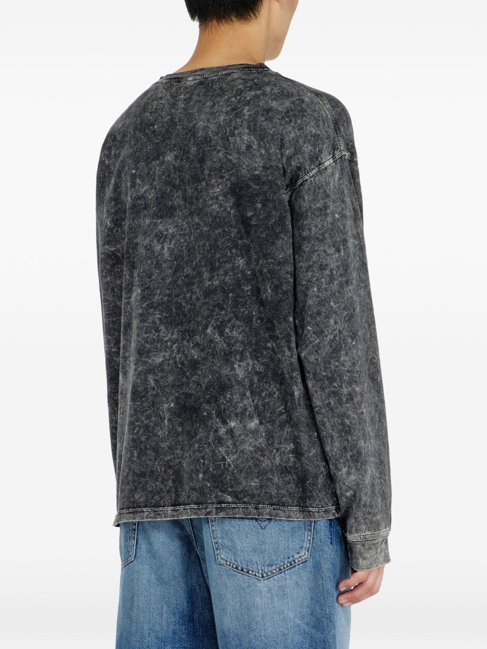 DIESEL Black Long Sleeve T-Shirt Men’s Cotton Crewneck
