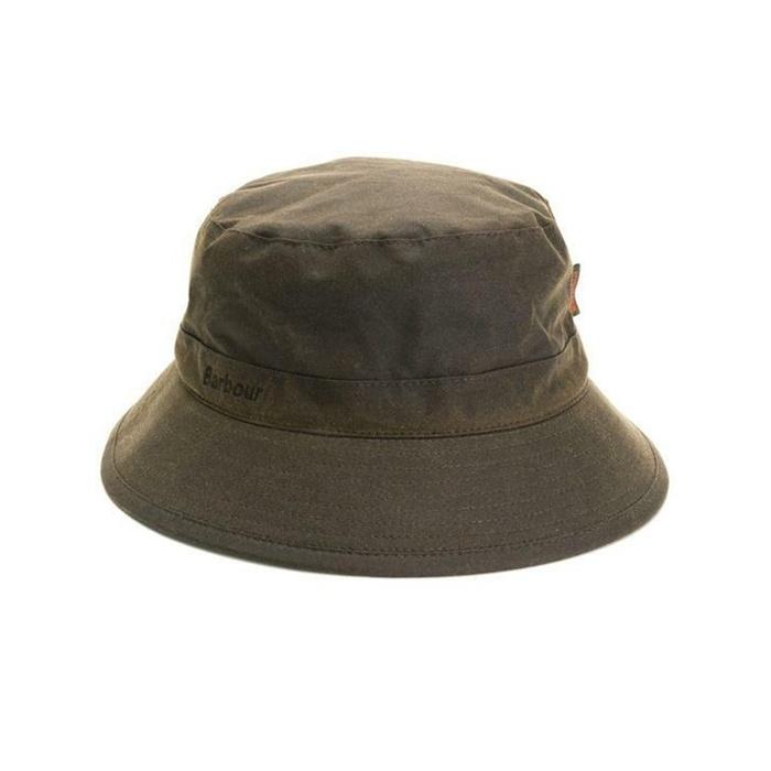 Barbour Waxed Cotton Olive Bucket Hat