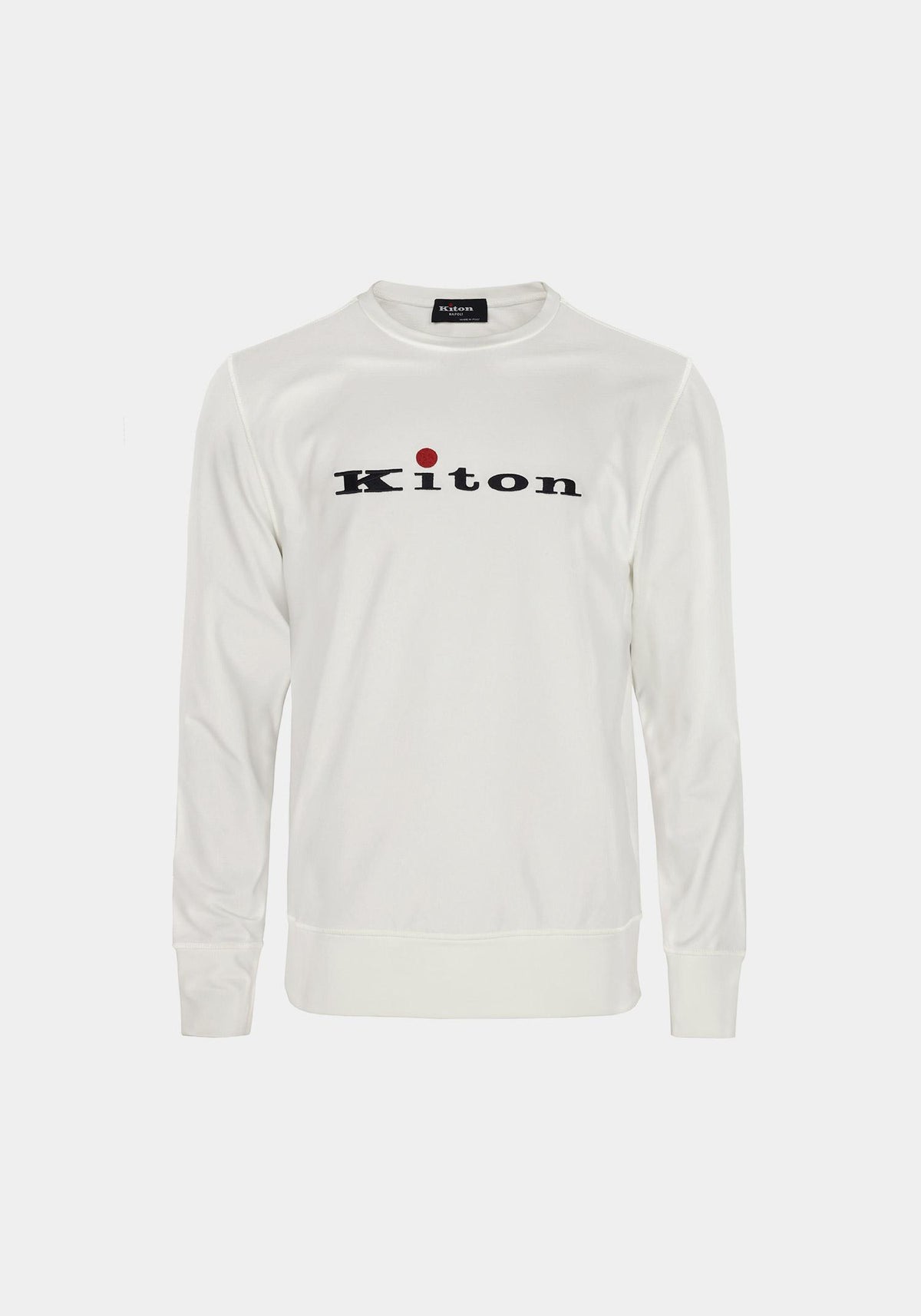 Kiton White Logo Sweatshirt for Men UMK075101003 01