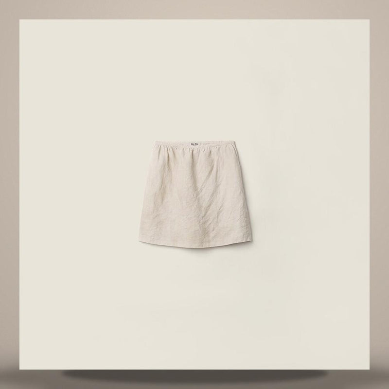 Miu Miu Linen Midi Skirt MG2768 6733 F0K74