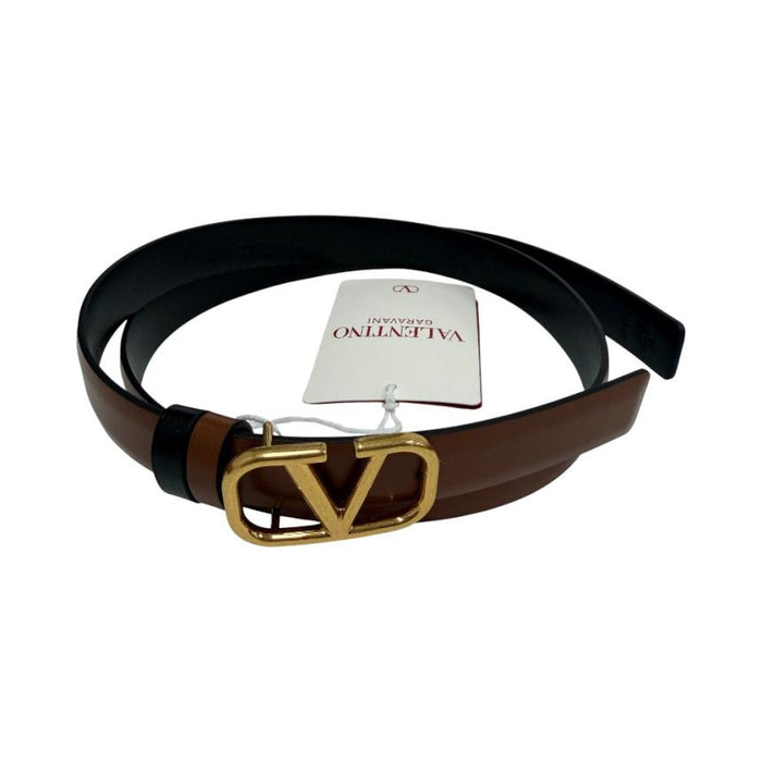 VALENTINO Signature V Logo Leather Belt