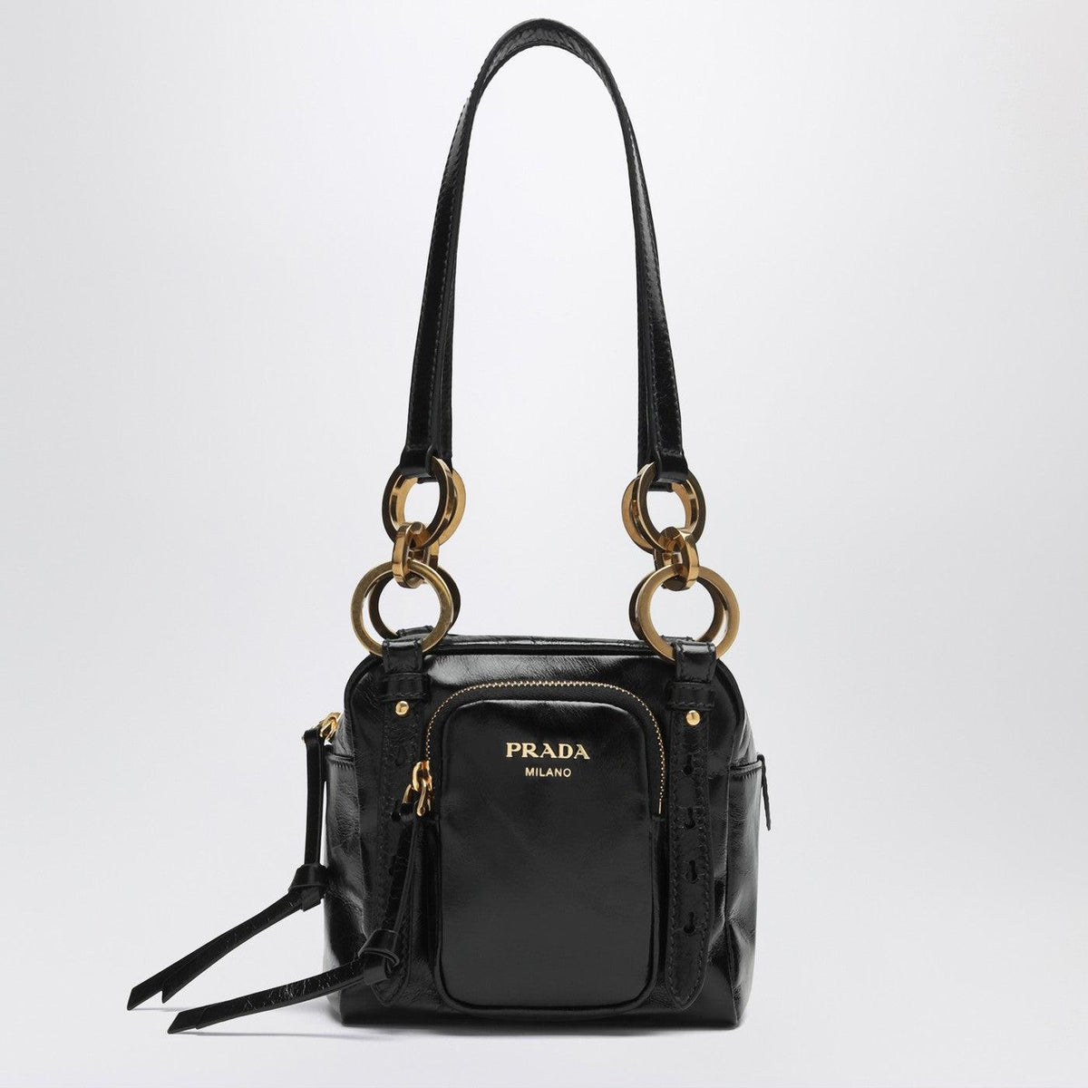 PRADA Leather Shoulder Bag Black Women’s Handbag