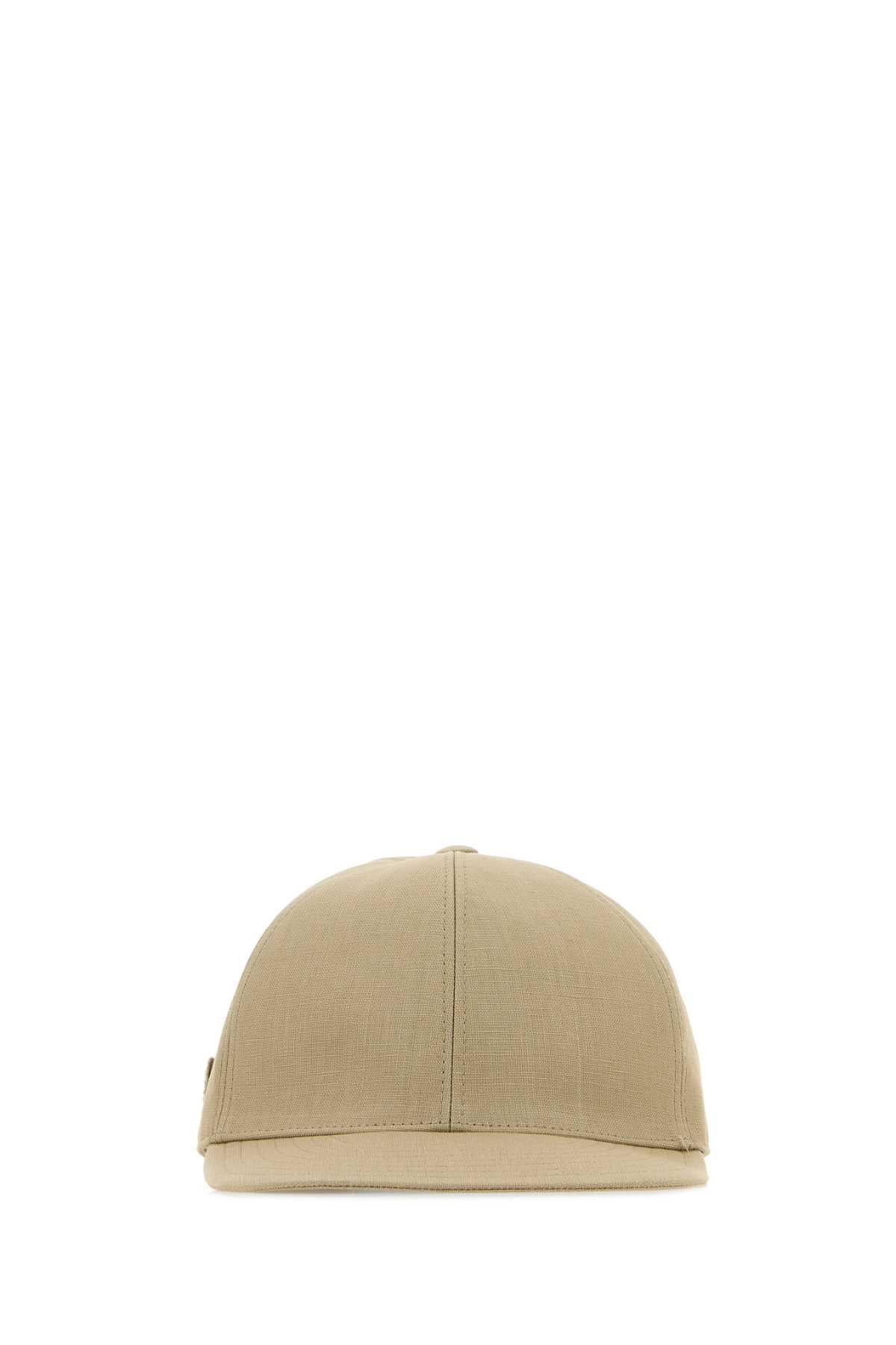 PRADA Black Cotton Logo Baseball Cap