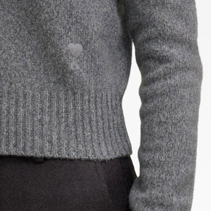 AMI Cashmere Wool Round Neck Knit Sweater for Women