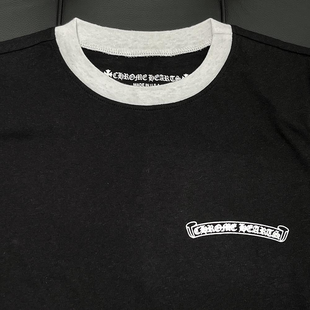 Chrome Hearts Horseshoe Roller Skate Ringer Short Sleeve T-Shirt Black/White