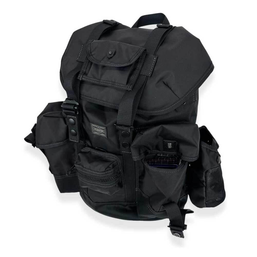 PORTER Unisex Backpack with Pouch Alice Pack Black Nylon 502 05957