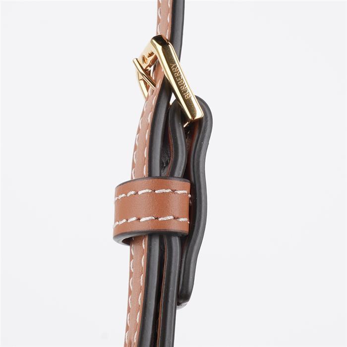 BURBERRY Small Check Leather Drawstring Bucket Bag