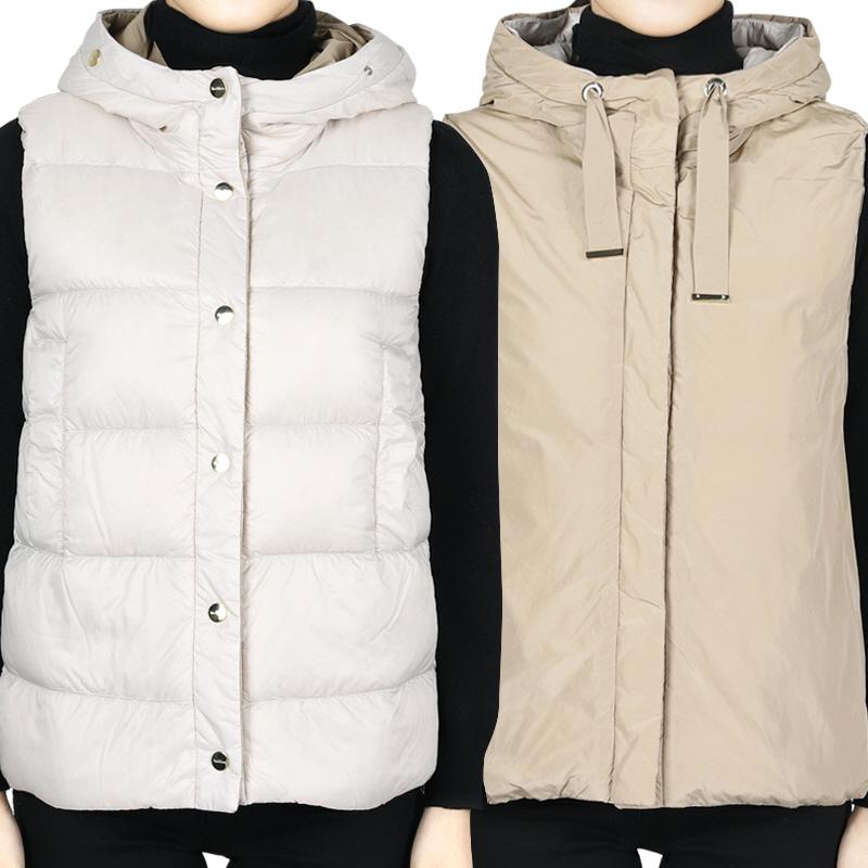 Max Mara Reversible Hooded Puffer Vest Beige Women’s 2519291054670 022
