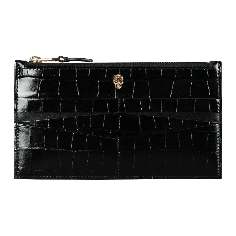 Alexander Mcqueen Skull Flat Women's Card Holder 632036 1JMFG 1050