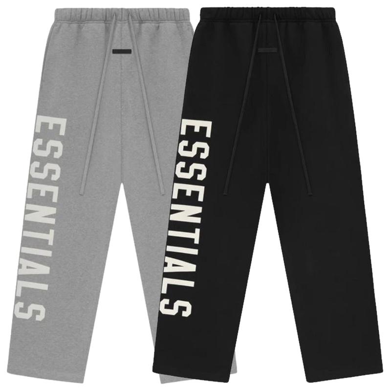 Fear of God Essentials Fleece Big Logo Relaxed Sweatpants Dark Heather Black
