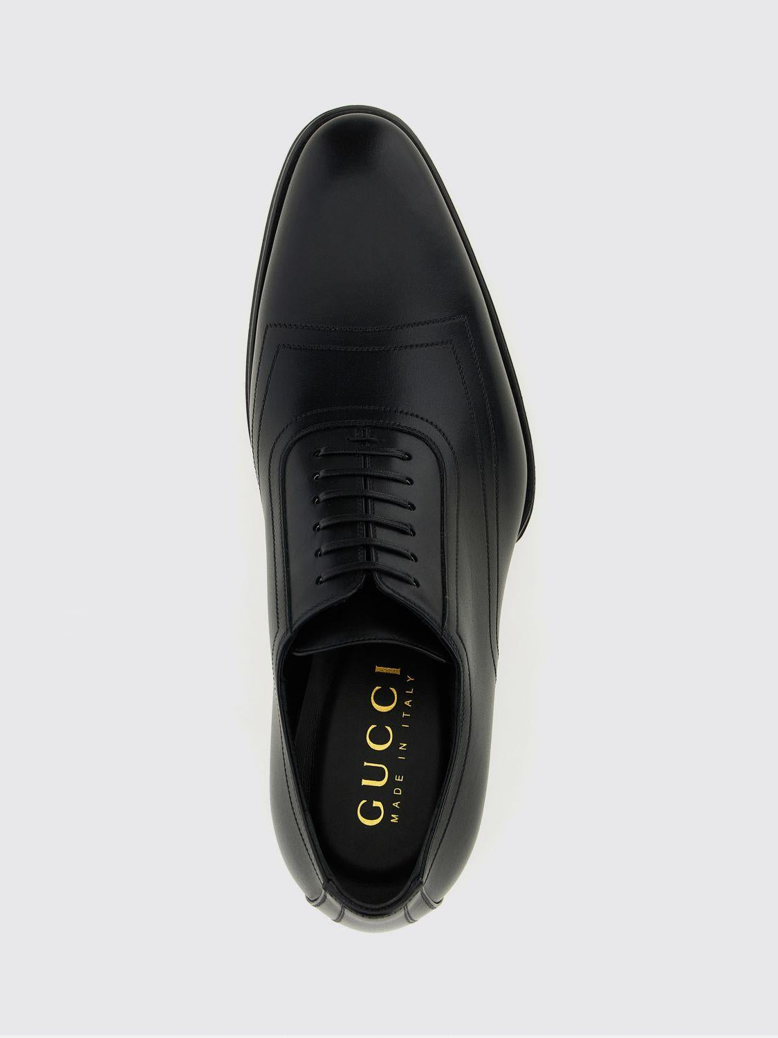 GUCCI Black Leather Oxford Dress Shoes