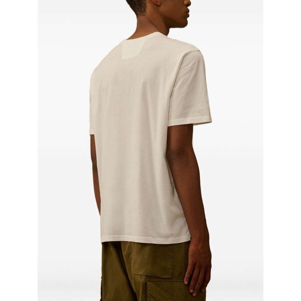 CP Company Logo Patch Gauze White Short Sleeve T-Shirt