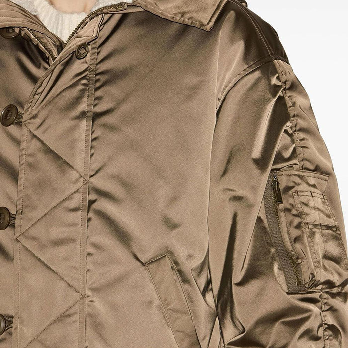 Isabel Marant Quilted Satin Jacket Khaki Men’s MA0446HA