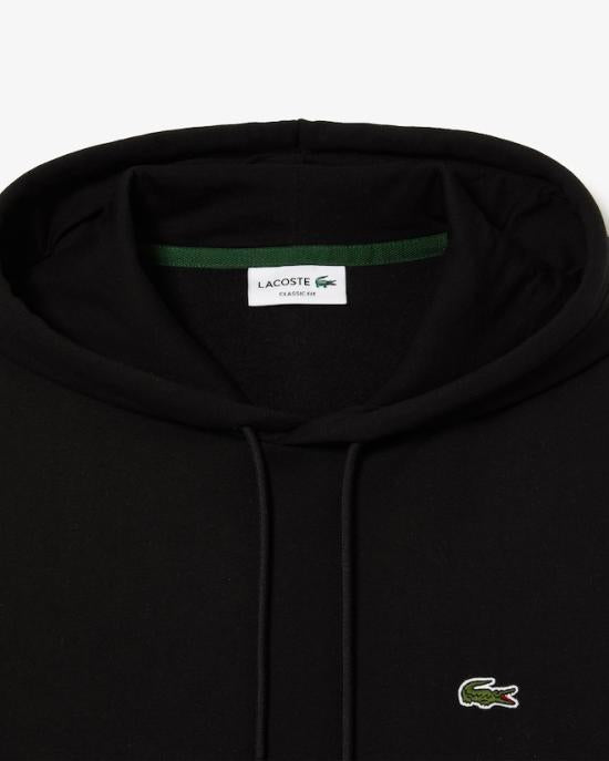 Lacoste Organic Cotton Hooded T-Shirt for Women SH9623031 BLACK DOM
