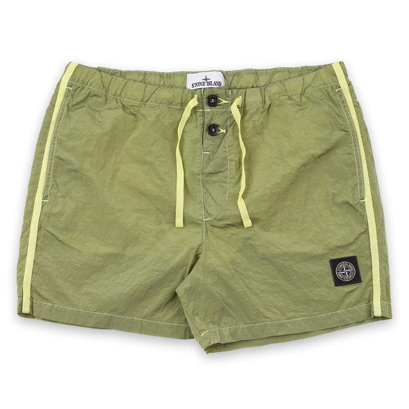 STONE ISLAND Nylon Metal Swim Shorts Olive Compass Log L1S15 B100003 S0043 V0031