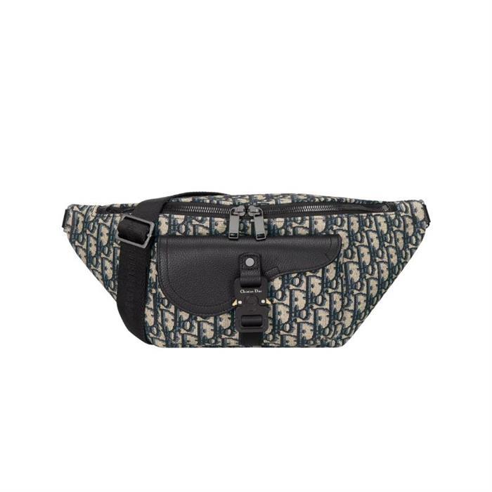 DIOR Saddle Belt Bag Black Leather Crossbody Waist Pack 1ADBO084YKS H27E