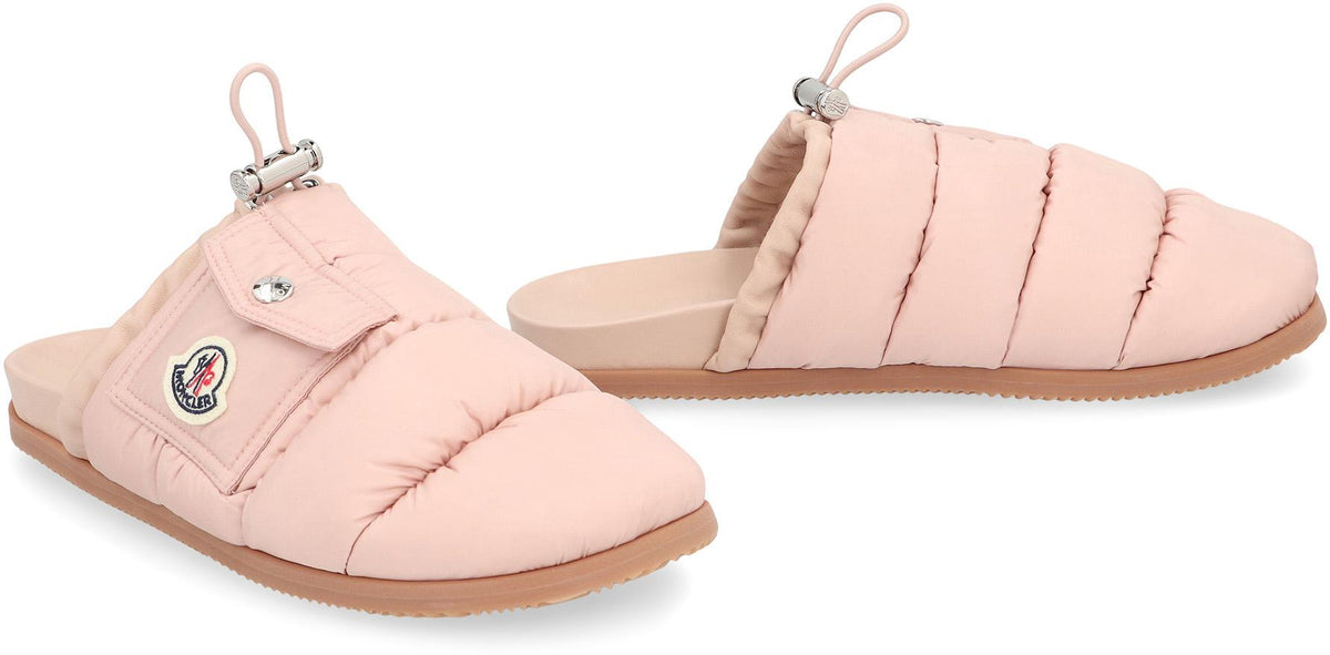 Moncler Leather Mules Sandals Black Women’s Shoes