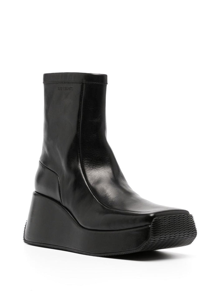 Raf Simons Men's Black Platform Heel Ankle Boots 222 M903 40001 0099