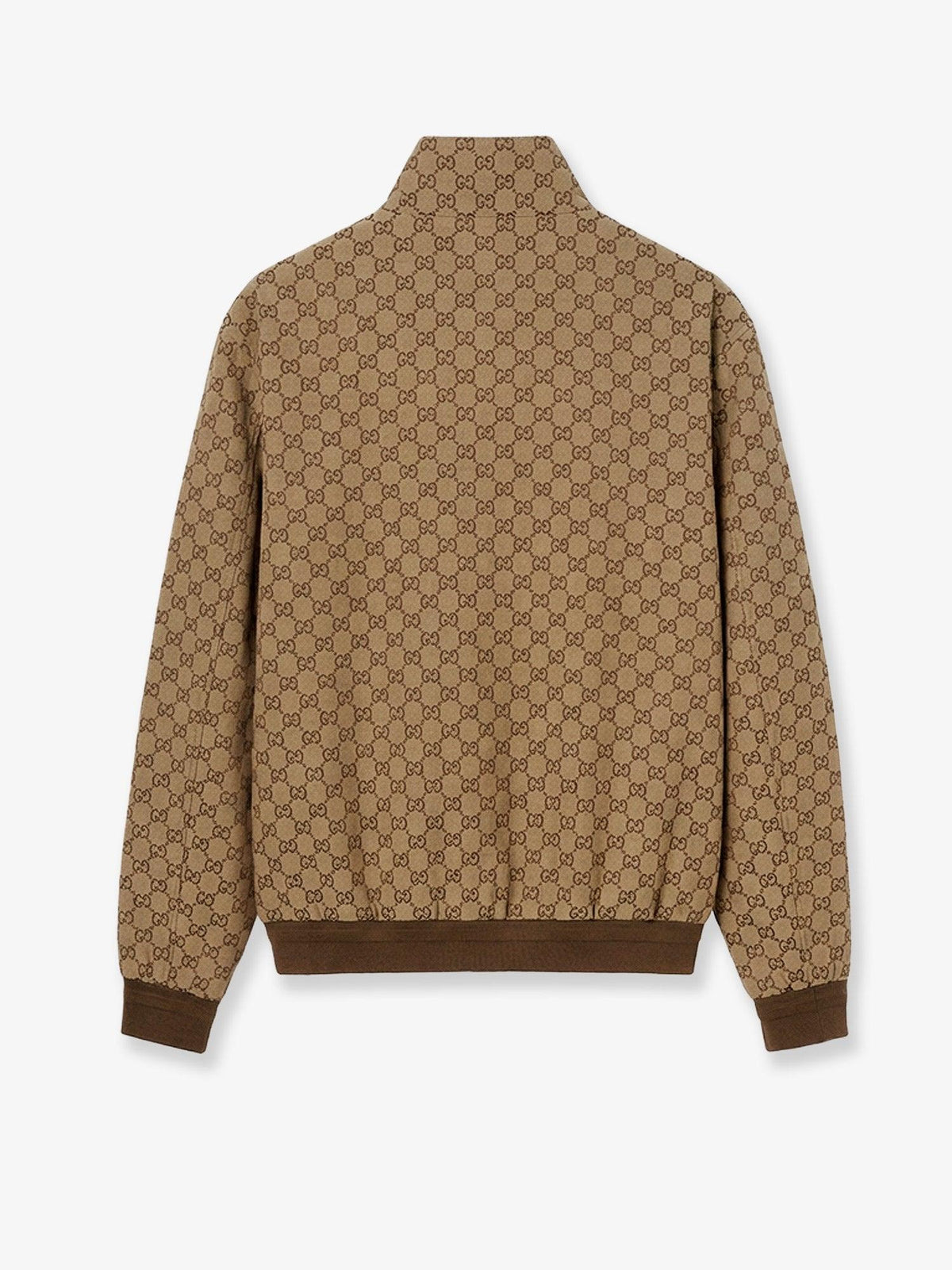 GUCCI Beige Wool Zip-Up Jacket for Men