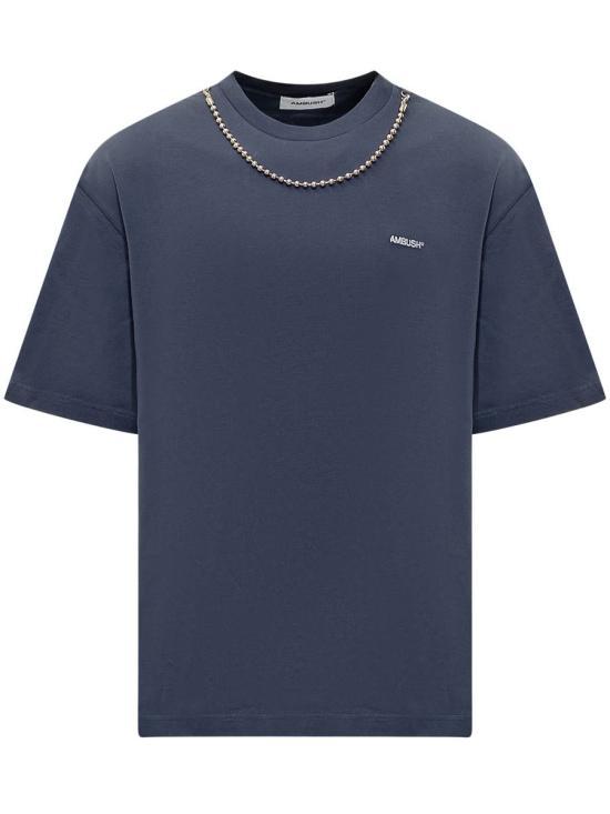 AMBUSH Black Cotton Short Sleeve T-Shirt BMAA001F24JER0014501 DOM