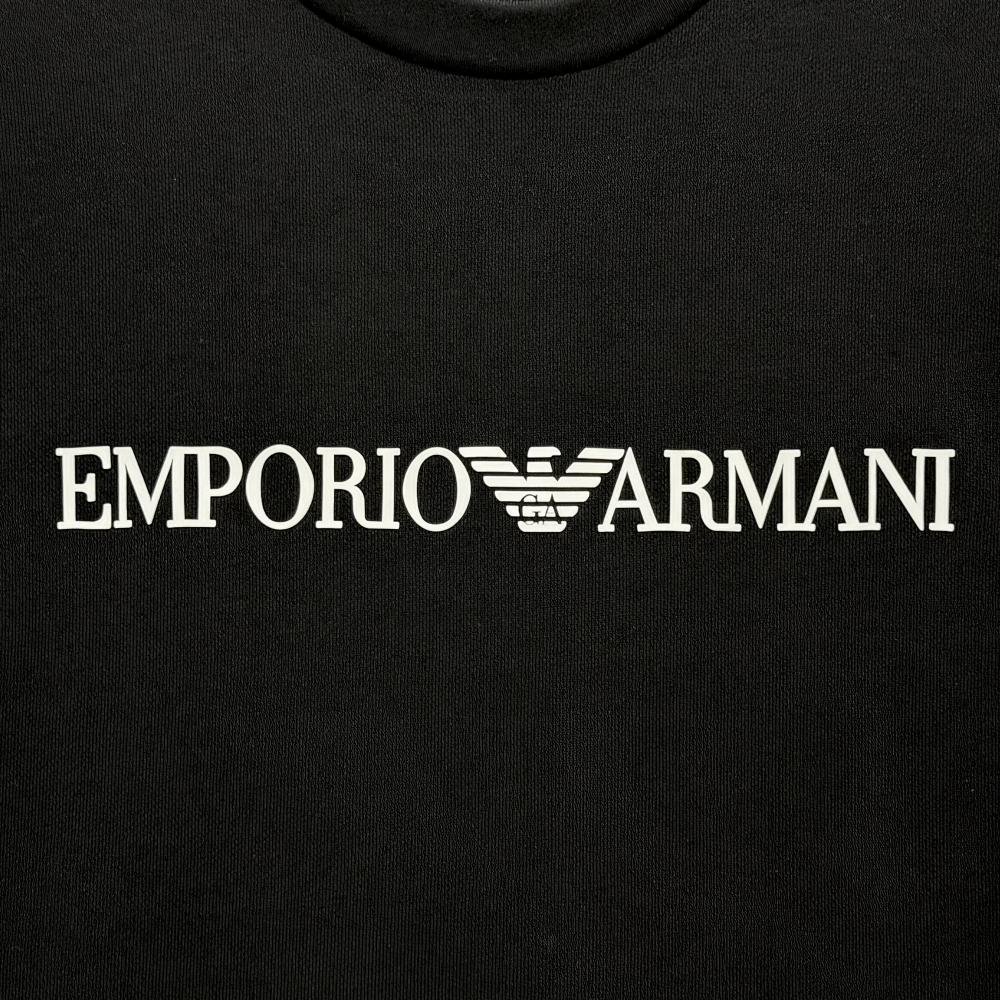 Emporio Armani Logo Print Sweatshirt Unisex Black Cotton