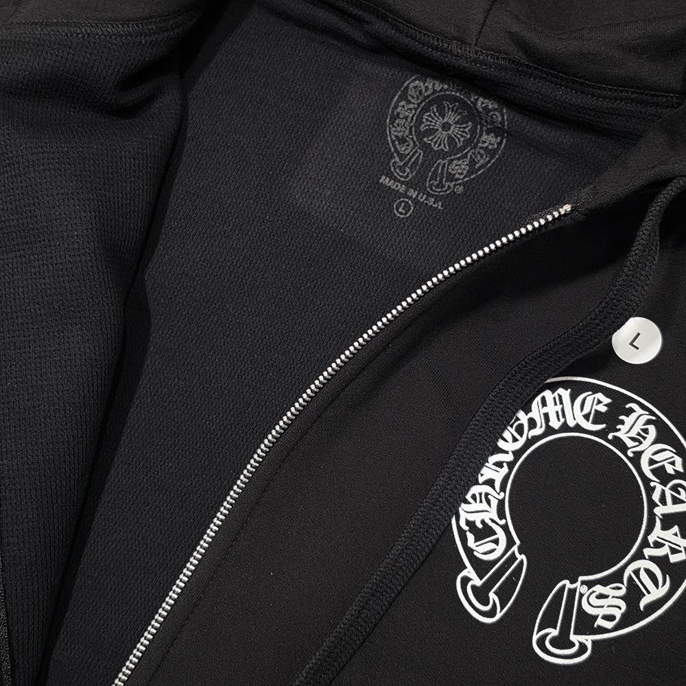 Chrome Hearts Horseshoe Heavyweight Zip Hoodie Black