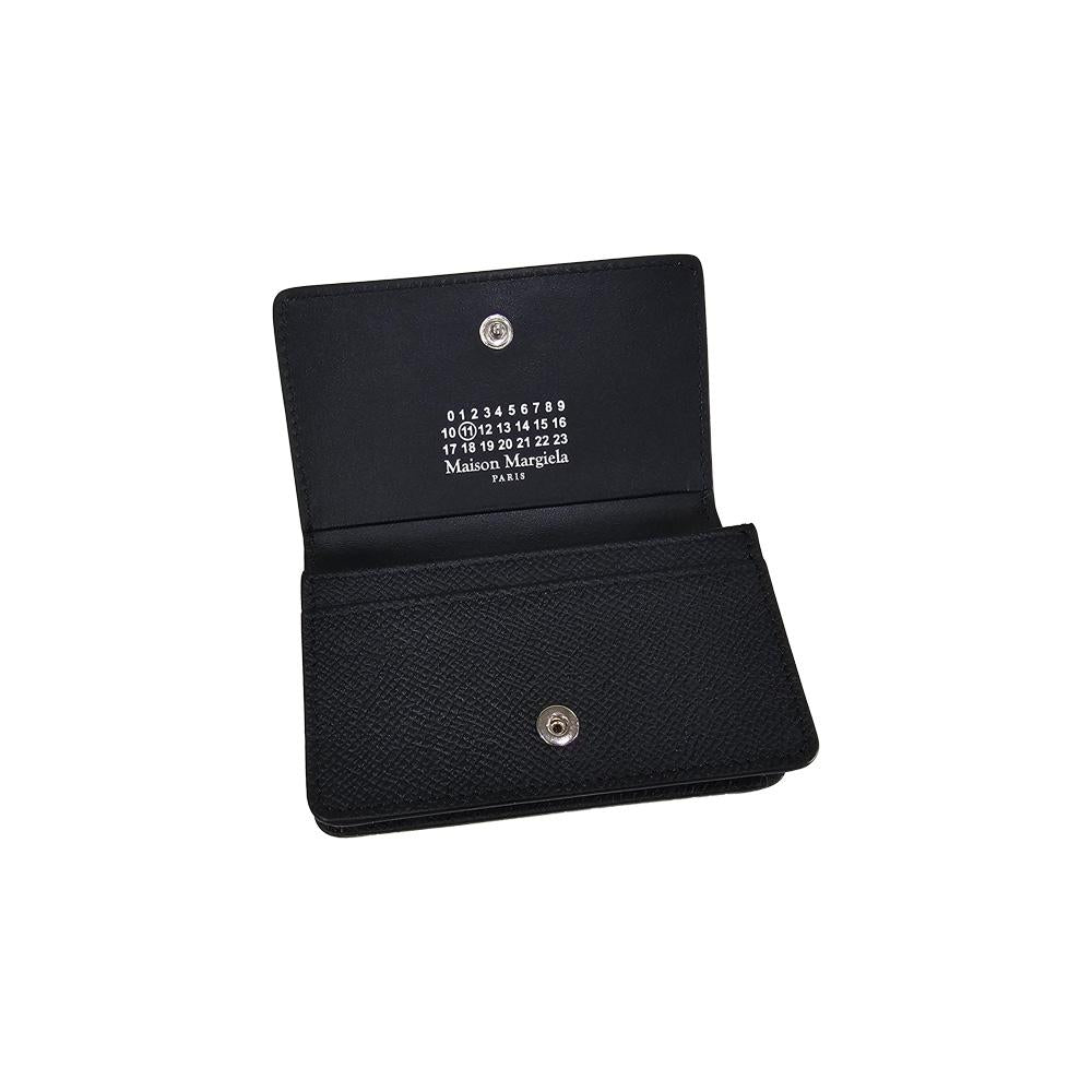 Maison Margiela Black Fold Double Card Holder Wallet