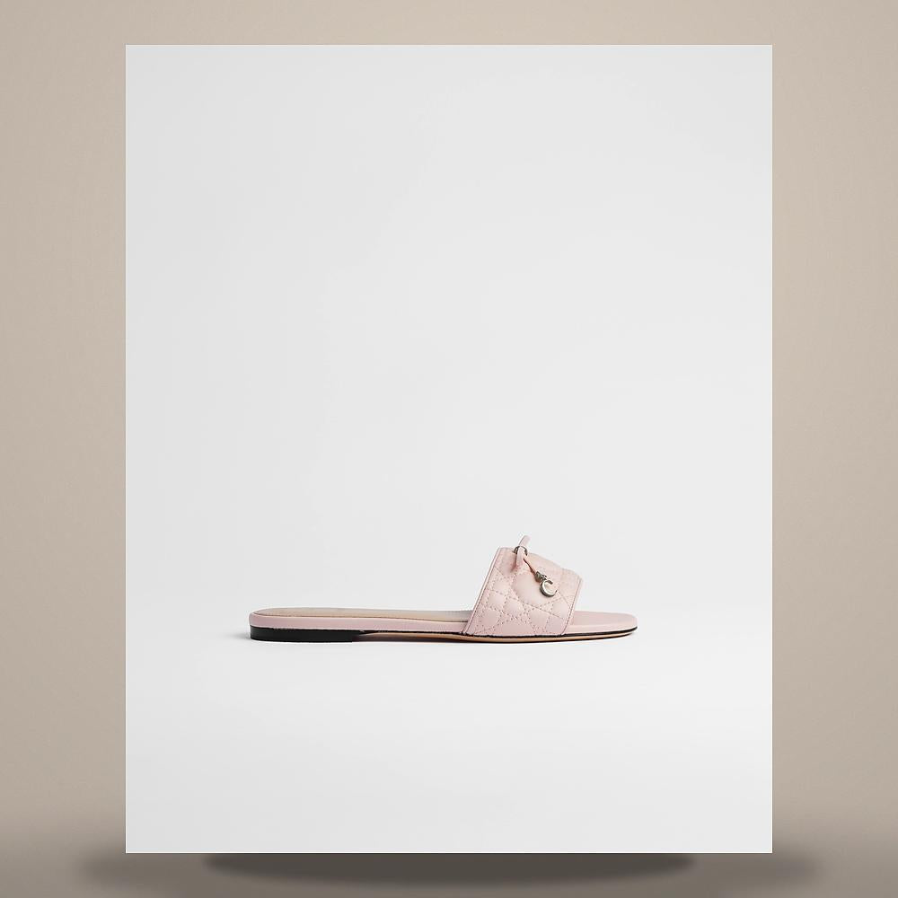 DIOR Pink Quilted Cannage Lambskin Slide Mule Pumps KCO545CQL S35P