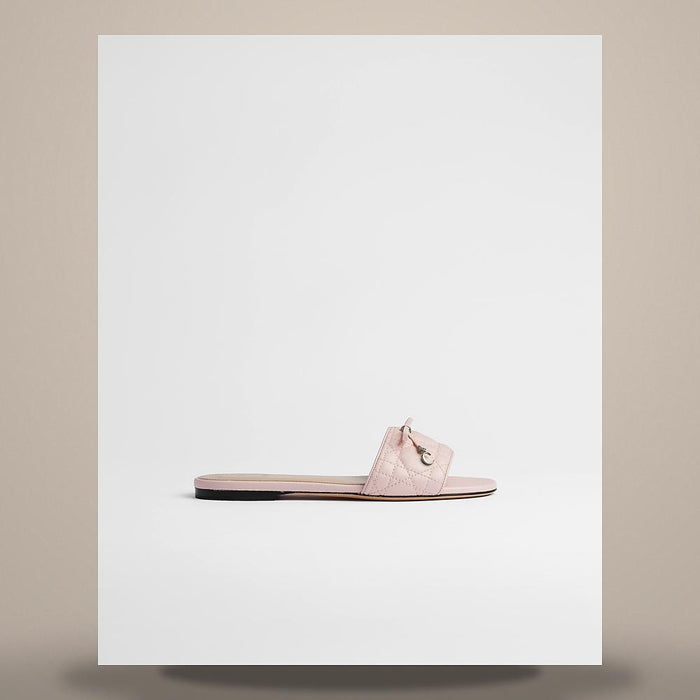 DIOR Pink Quilted Cannage Lambskin Slide Mule Pumps KCO545CQL S35P