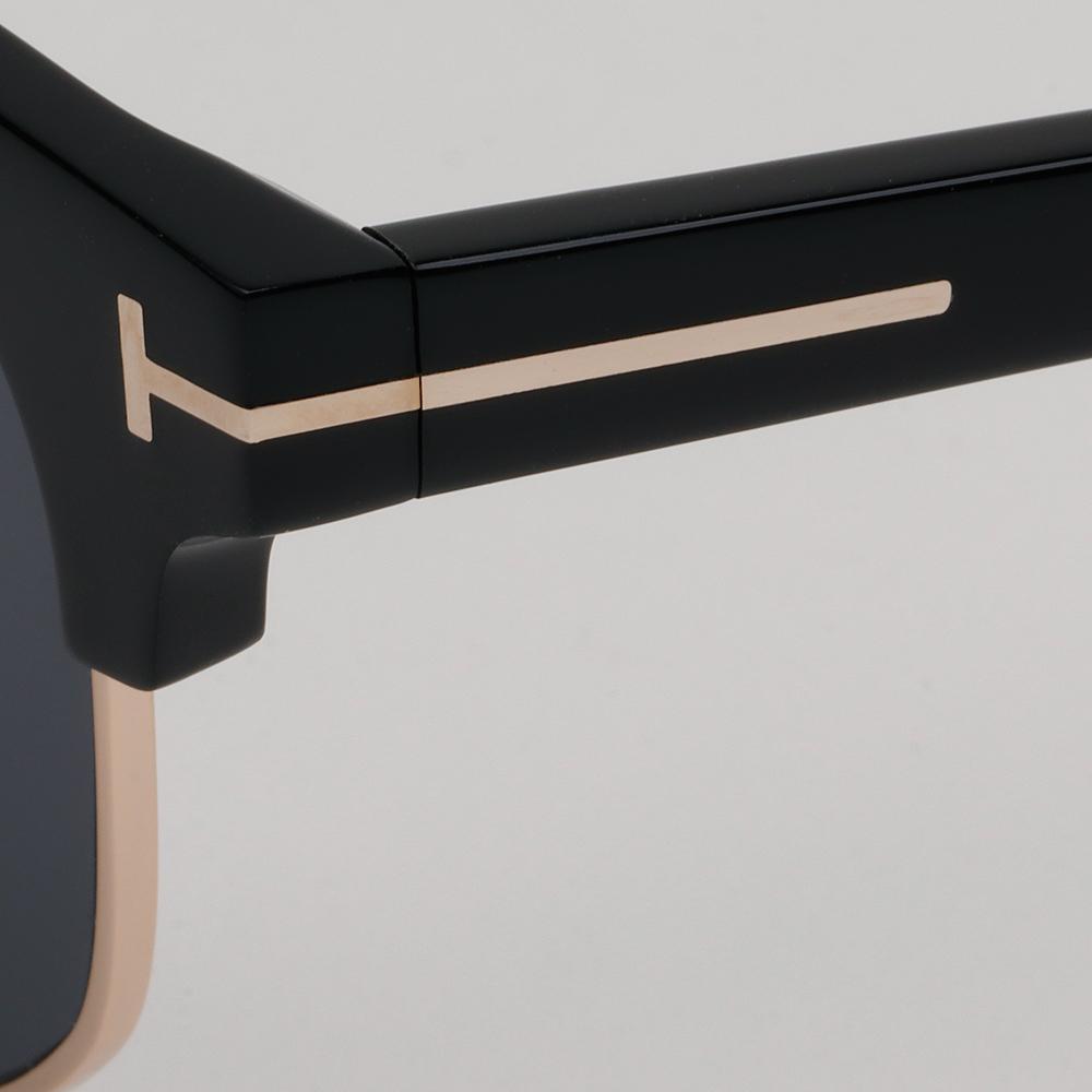 TOM FORD Black Gold Browline Asian Fit Square Sunglasses TF1165K 01A