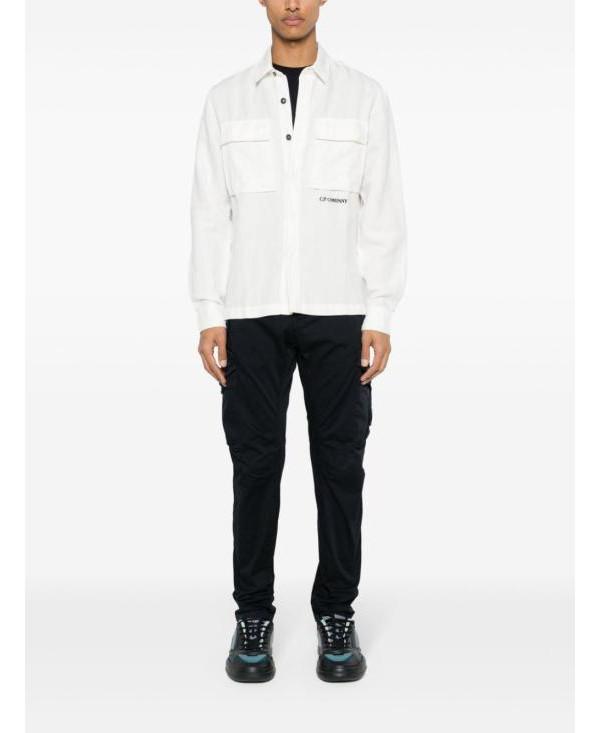 CP Company Broken Linen Cotton Long Sleeve Shirt