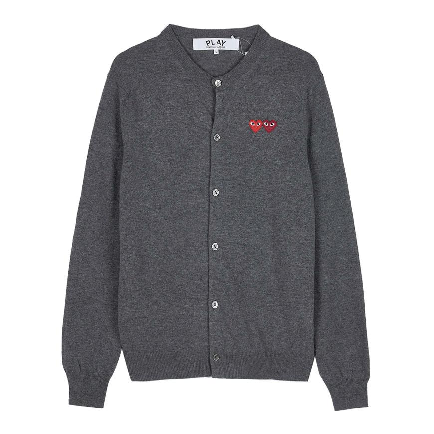 Comme des Garcons Unisex Double Heart Cardigan AX N057 051 GREY