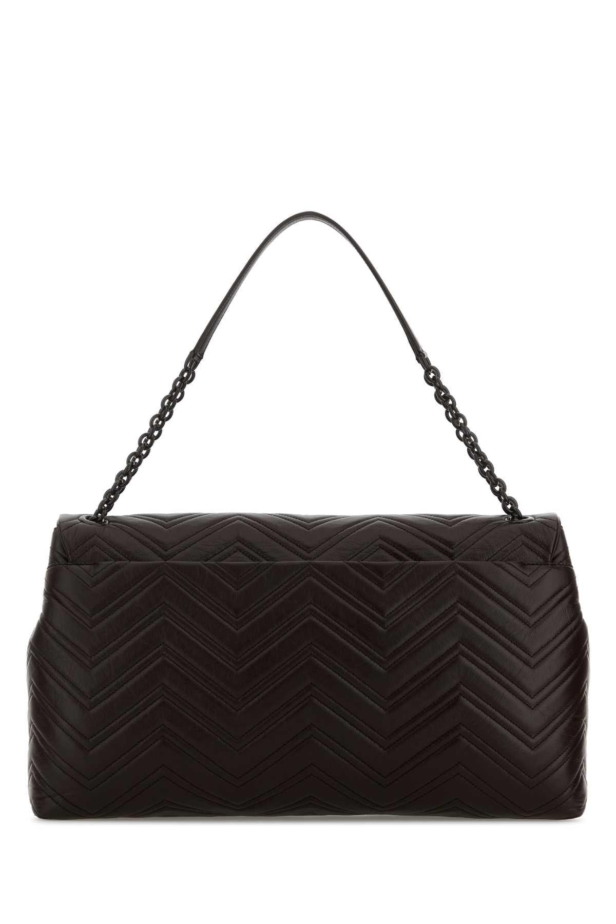 GUCCI Leather Shoulder Bag Black