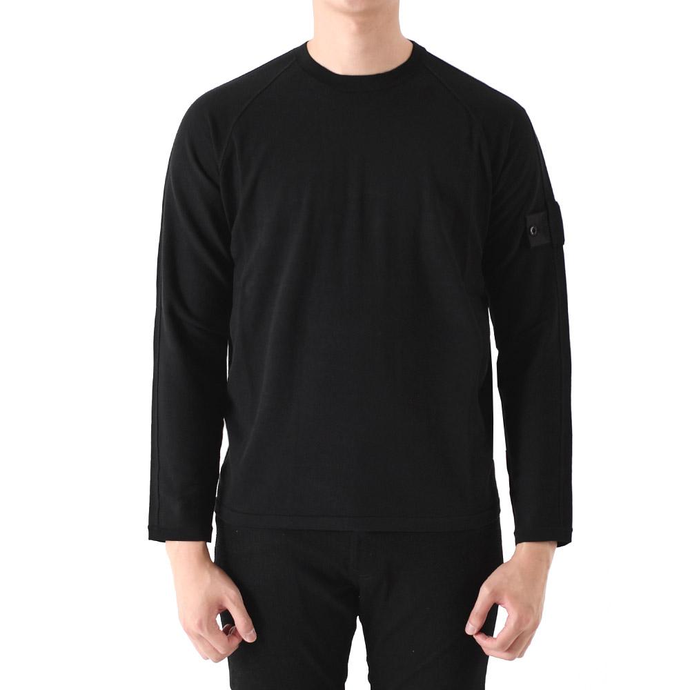 STONE ISLAND Shadow Project Black Cotton Crewneck Knit Sweater