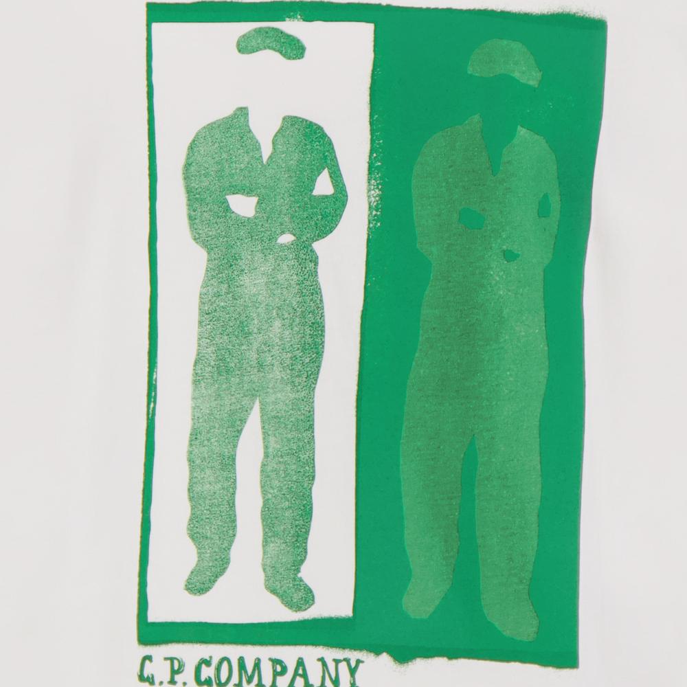 CP Company White Printed Logo T-Shirt for Men 18CMTS307A 005431G 103