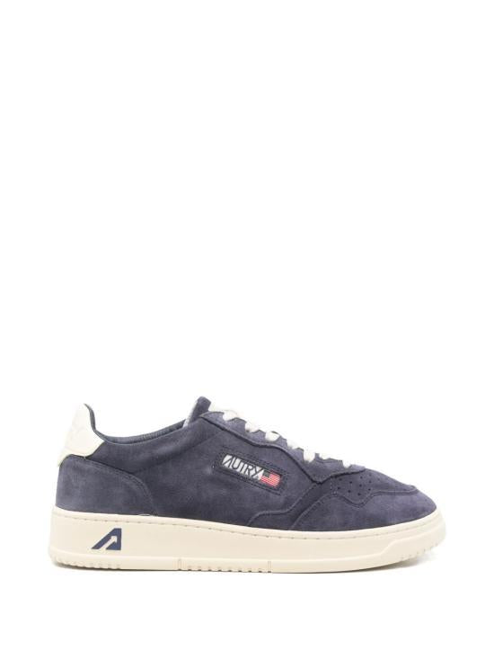 AUTRY Navy Leather Low-Top Sneakers