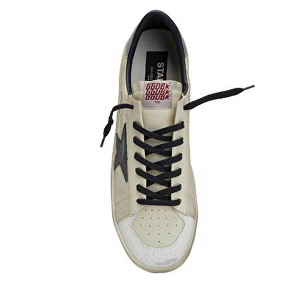 GOLDEN GOOSE Men’s Low-Top Sneakers Leather Star Detail White Gray