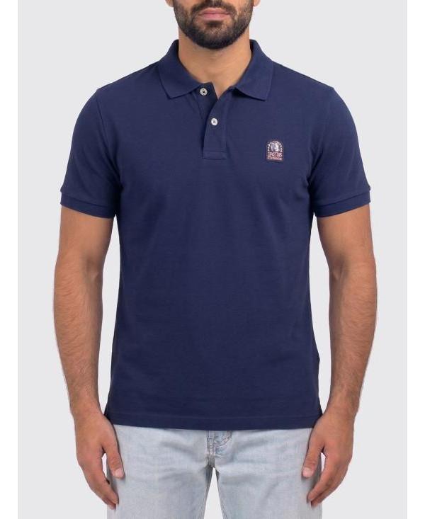 Parajumpers WELLINGTON Short Sleeve Polo Shirt Navy Cotton Men PMPOEK 01