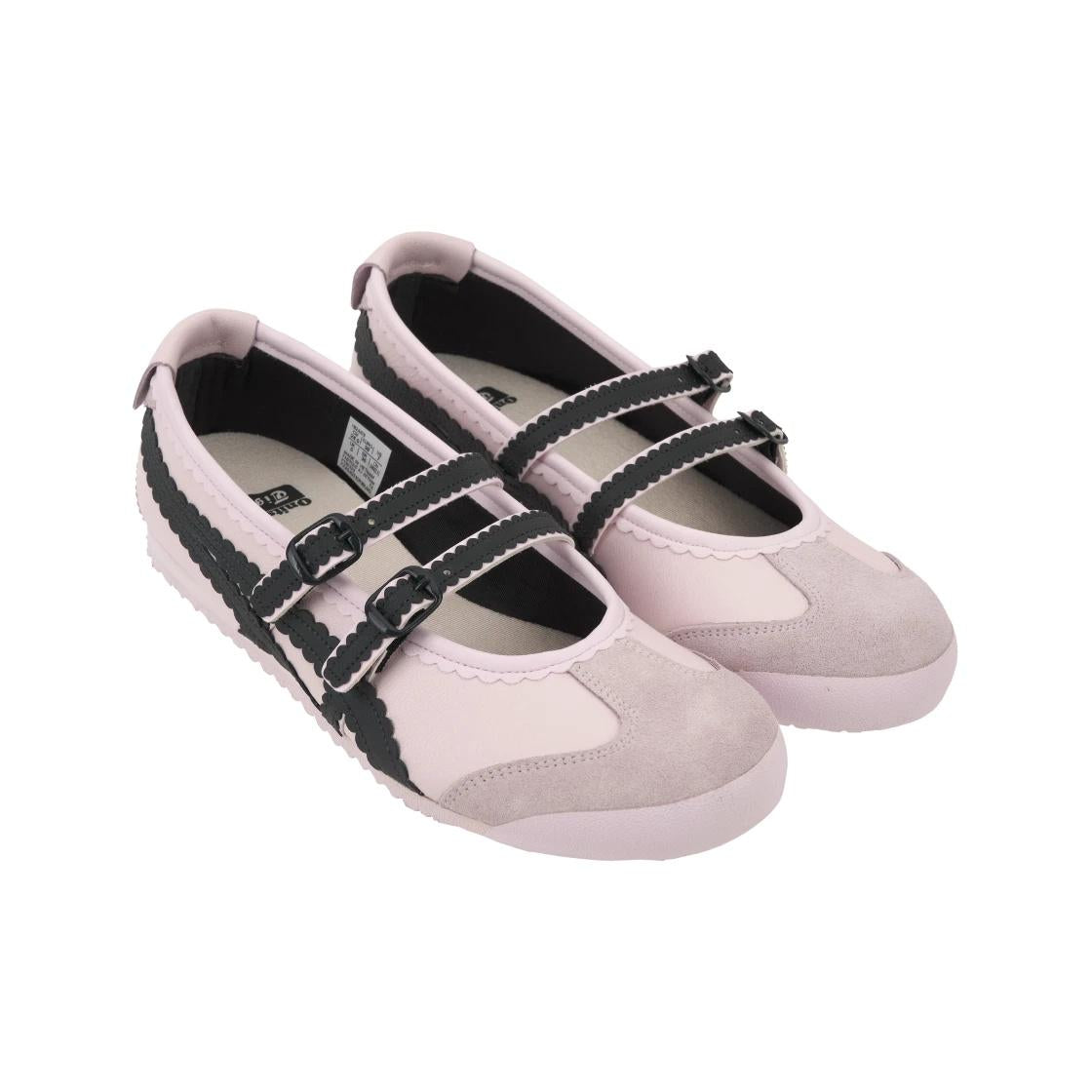 Onitsuka Tiger Pink Black Mexico 66 Mary Jane Flat Sneakers Women