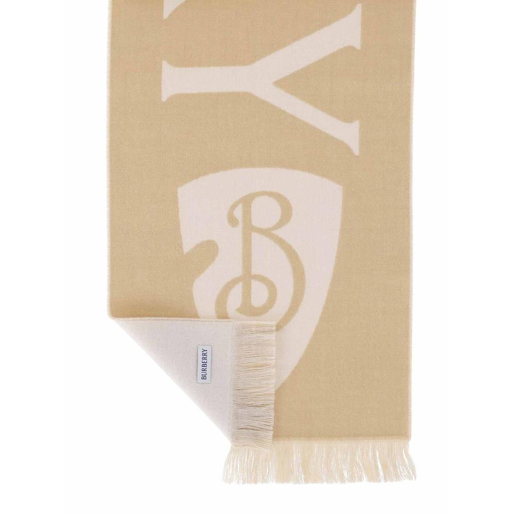 BURBERRY Logo Wool Scarf Unisex
