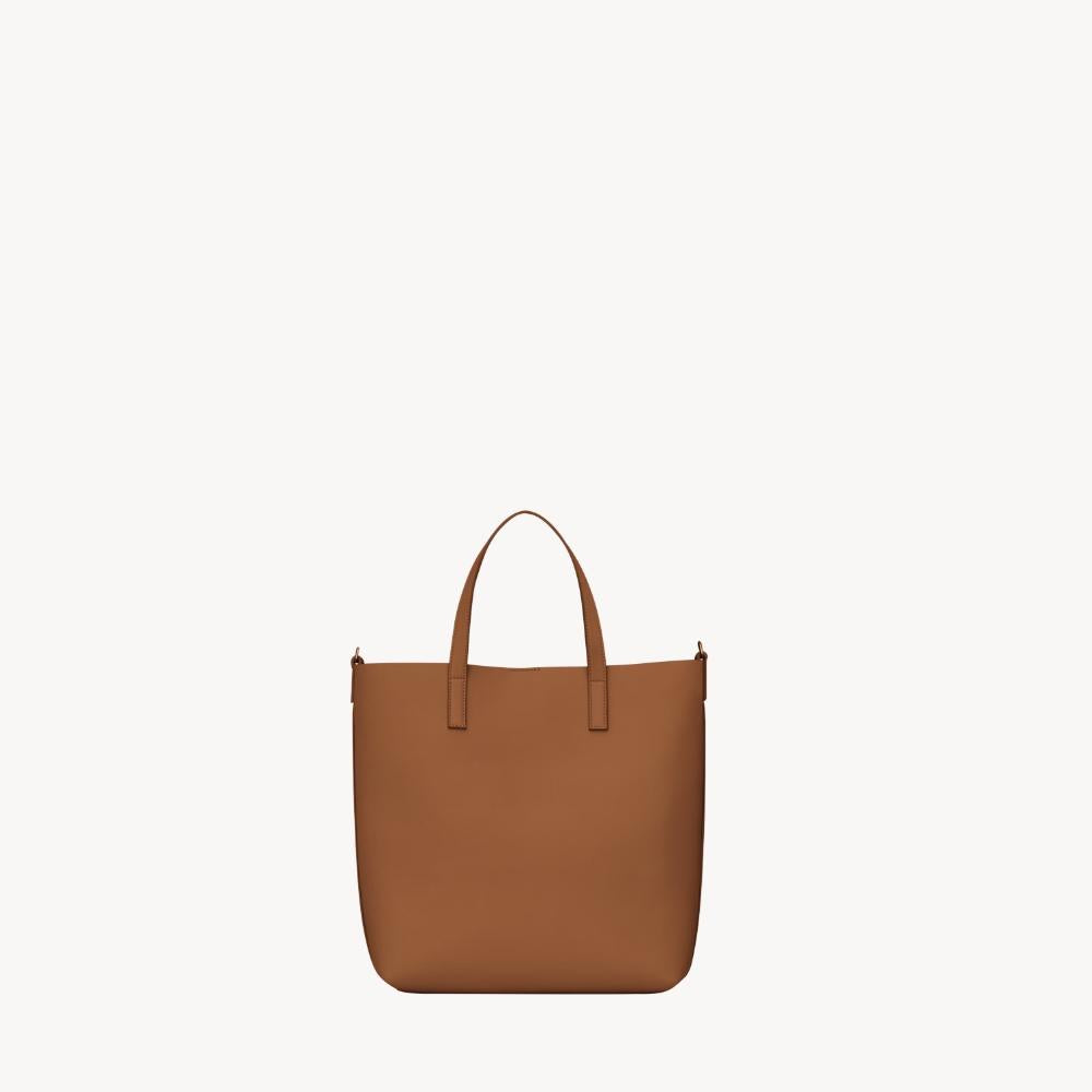 Saint Laurent Leather Shopping Tote Bag Brick Color Unisex