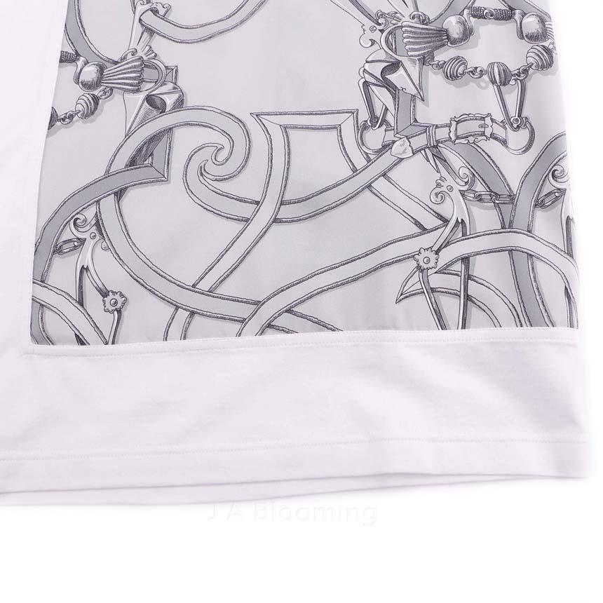 HERMES Men’s Short Sleeve T-Shirt Blanc Cotton White H557900HA90XL